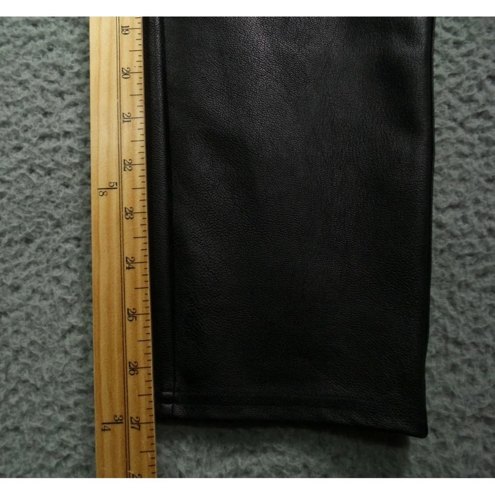 Spanx Pants Womens Size Large Black Faux‎ Leather Like Skinny Stretch High Rise